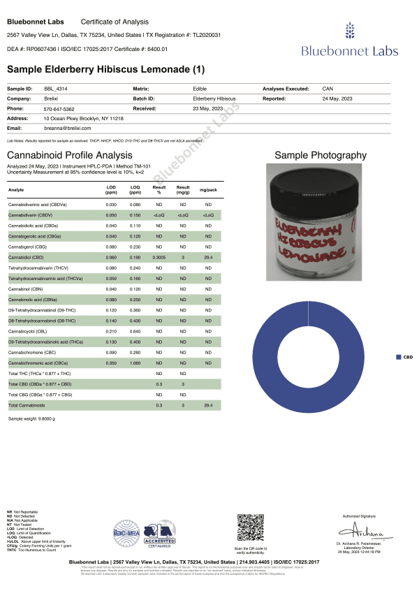 nano cbd-infused lemonade drink mix with electrolytes ~ brelixi